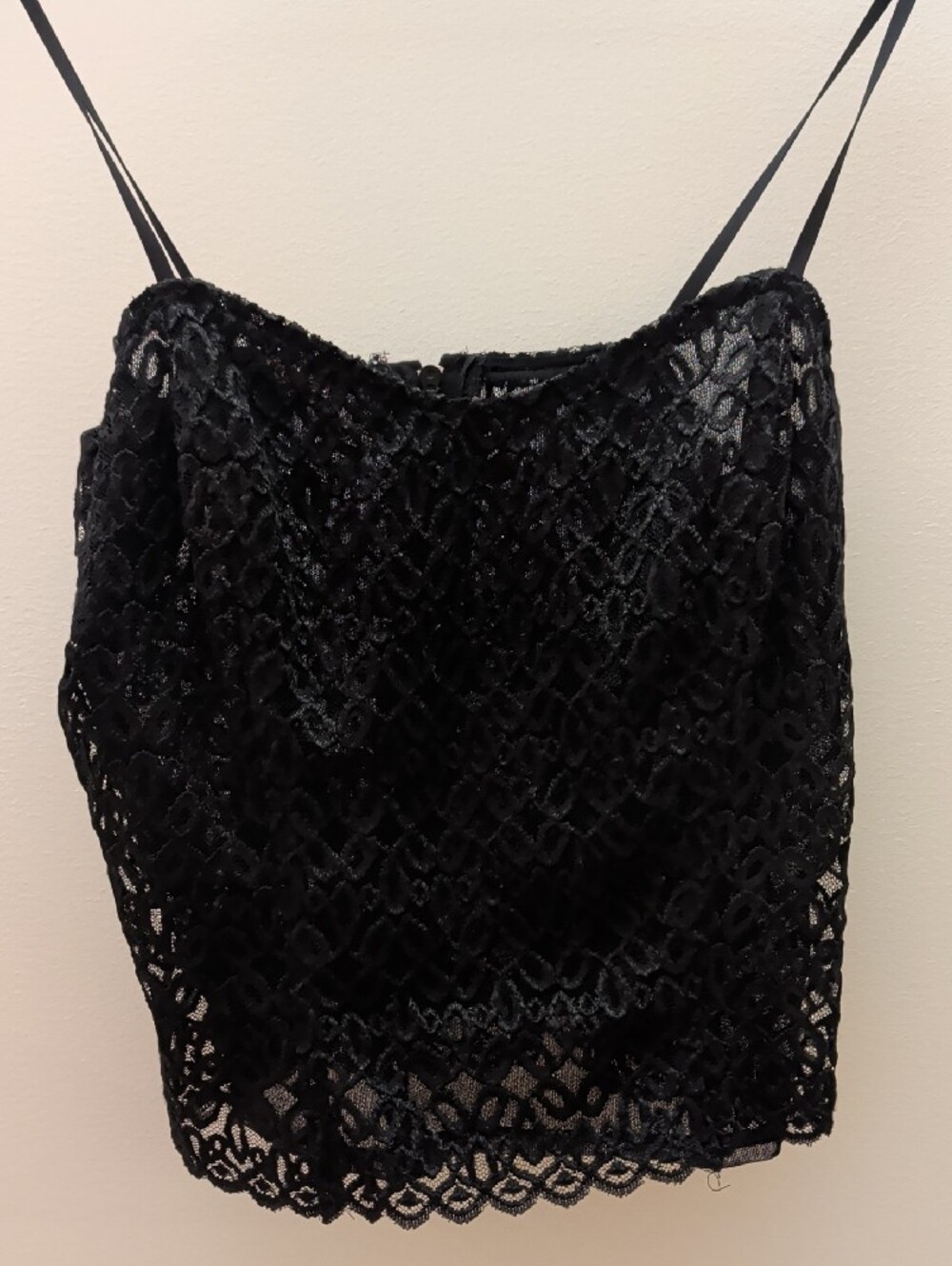 Georgette Black Lace Corset Cami with Adjustable Straps